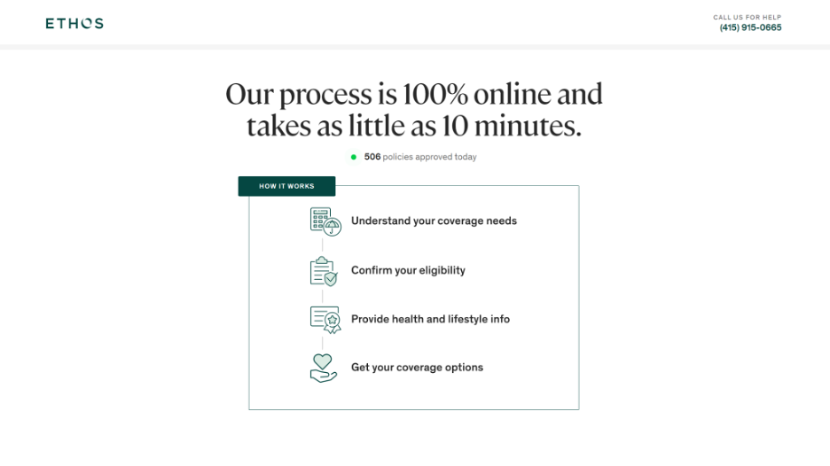 Ethos life insurance quote application submission