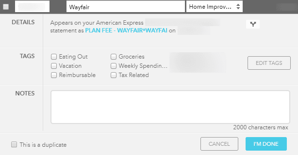  Mint Online Budgeting Review - REWRITE - Wayfair example