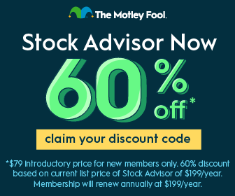 Motley Fool 60% off sign up promotion banner for $79
